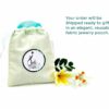 Terlis Designs handmade orders are shipped in an eco-friendly reusable fabric pouch.
