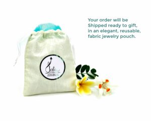 Terlis Designs handmade orders are shipped in an eco-friendly reusable fabric pouch.