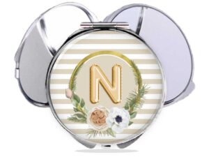pastel stripe double sided mirror, item SKU COMP472A, variation image front view to show the design details.