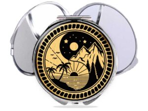 yin yang compact mirror main image, front view to show the design details.