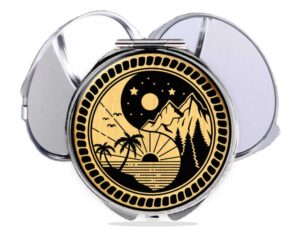 yin yang compact mirror main image, front view to show the design details.