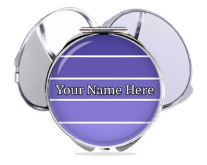 personalized monogram pocket mirror main image, front view to show the design details.