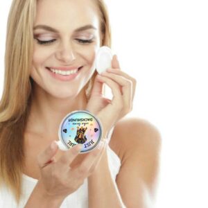 just a girl who loves pitbulls compact mirror, being used by a woman applying makeup