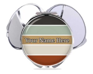 custom monogram compact mirror main image, front view to show the design details.