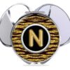 Gold Animal Print pocket mirror main image, front view to show the design details.