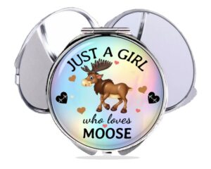 just a girl who loves foxes compact mirror, item sku - COMP420 B, variation images showing a sample of the design.