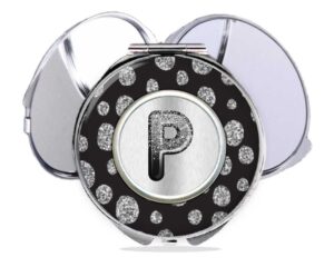 Animal Print Metal pocket mirror main image, front view to show the design details.