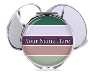 personalized monogram compact mirror main image, front view to show the design details.