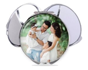 custom photo cosmetic compact mirror, variation images showing a sample of the design.