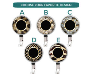 Animal Print Retractable Badge Reel - Badr447 Variations Image Showing The Design(S) You Can Choose From. Created By Terlis Designs.