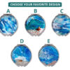 Compact mirror travel gift image showing the five base designs that you can choose from, each base can be personalized with your name or intials.