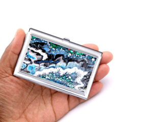 Gift Card Holder Boss Lady Gift Bus160, Laying On A woman's Hand To Show The Size. Designed By Terlis Designs.