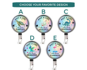 Just A Girl Who Loves Turtles Badge Reel - Badr423 Image Showing The Design(S) You Can Choose From. Created By Terlis Designs.
