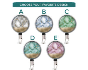 Marble Badge Reel - Badr427 Image Showing The Design(S) You Can Choose From. Created By Terlis Designs.