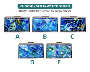 Ocean Art Business Card Organizer Bus159 5 Variations Image Showing The Design(S) You Can Choose From. Created By Terlis Designs.