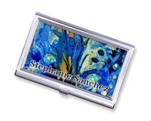 Ocean Art Business Card Organizer Bus159 - Main Image, Front View To Show The Design Details. Created By Terlis Designs.