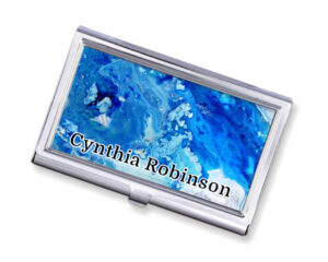 Ocean Art Credit Card Case Bus177 - Main Image, Front View To Show The Design Details. Created By Terlis Designs.