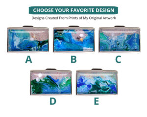 Ocean Art Credit Card Case Gift Bus60 5 Variations Image Showing The Design(S) You Can Choose From. Created By Terlis Designs.