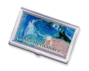 Ocean Art Credit Card Case Gift Bus60 - Main Image, Front View To Show The Design Details. Created By Terlis Designs.