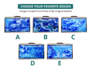 Ocean Art Credit Card Holder Bus140 5 Variations Image Showing The Design(S) You Can Choose From. Created By Terlis Designs.