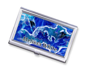 Ocean Art Credit Card Holder Bus140 - Main Image, Front View To Show The Design Details. Created By Terlis Designs.
