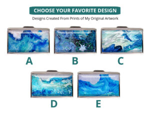 Ocean Art Credit Card Holder Gift Bus68 5 Variations Image Showing The Design(S) You Can Choose From. Created By Terlis Designs.