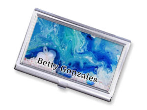 Ocean Art Credit Card Holder Gift Bus68 - Main Image, Front View To Show The Design Details. Created By Terlis Designs.