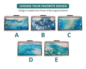 Ocean Art Credit Card Keeper Bus189 5 Variations Image Showing The Design(S) You Can Choose From. Created By Terlis Designs.