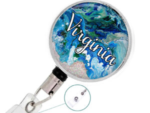 Ocean Teacher Badge Reel - Badr382 D, Front View To Show The Design Details. Created By Terlis Designs.
