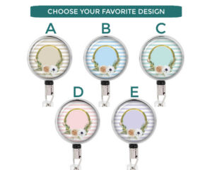 Pastel Stripe Medical Badge Reel - Badr472 Variations Image Showing The Design(S) You Can Choose From. Created By Terlis Designs.