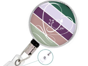 Personalized Monogram Retractable Badge Reel - Badr435 B, Front View To Show The Design Details. Created By Terlis Designs.