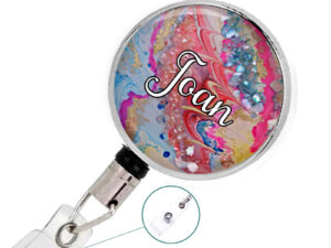Personalized Badge Reel - Badr336 A, Front View To Show The Design Details. Created By Terlis Designs.