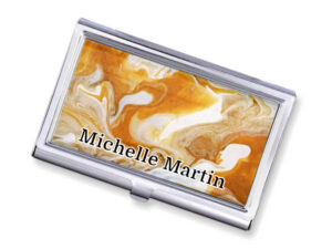 Personalized Credit Card Holder Bus120 - Main Image, Front View To Show The Design Details. Created By Terlis Designs.