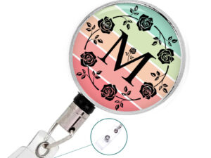 Personalized Retractable Badge Reel - Badr438 C, Front View To Show The Design Details. Created By Terlis Designs.