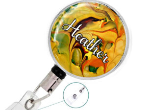 Retractable Badge Reel - Badr445 C, Front View To Show The Design Details. Created By Terlis Designs.