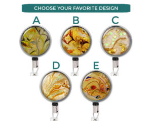 Retractable Name Tag Holder - Badr335 Image Showing The Design(S) You Can Choose From. Created By Terlis Designs.