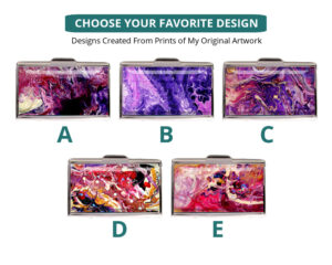 Silver Business Card Case Bus96 5 Variations Image Showing The Design(S) You Can Choose From. Created By Terlis Designs.