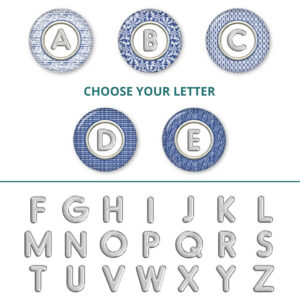 Variation with all Alphabets - SKU 474 letters, image showing the sample of the alphabets that you can choose from.
