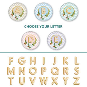 Variation with all Alphabets - SKU 477 letters, image showing the sample of the alphabets that you can choose from.