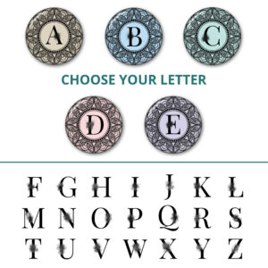 Variation with all Alphabets - SKU 479 letters, image showing the sample of the alphabets that you can choose from.