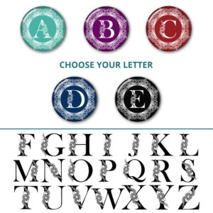 Variation with all Alphabets - SKU 480 letters, image showing the sample of the alphabets that you can choose from.