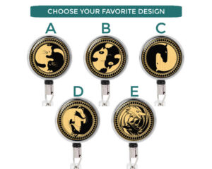 Yin Yang Retractable Badge Reel - Badr418 B1 Image Showing The Design(S) You Can Choose From. Created By Terlis Designs.
