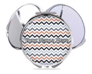 Monogram Initial compact mirror personalized main image, front view to show the design details.