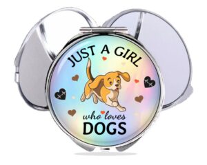 just a girl who loves pitbulls compact mirror, item sku - COMP422 D, variation images showing a sample of the design.