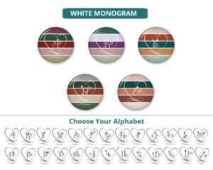 personalized monogram compact mirror, image showing the sample of the alphabets that you can choose from.