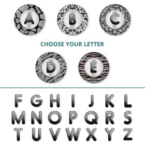 custom name pocket mirror, image showing the sample of the alphabets that you can choose from.