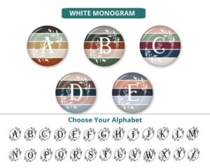 custom monogram compact mirror, image showing the sample of the alphabets that you can choose from.