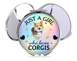 just a girl who loves pitbulls compact mirror, item sku - COMP422 A, variation images showing a sample of the design.