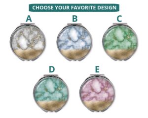 seafoam green purse compact mirror, variation image front view to show the design details.