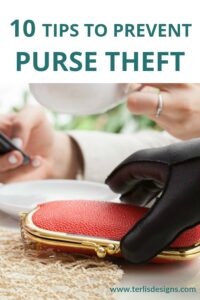 10 Tips to prevent purse theft, pinterest post
